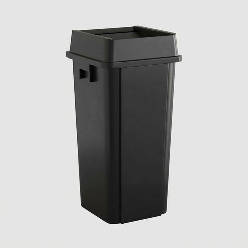 23-Gallon Square Commercial Trash Can with Swing Lid