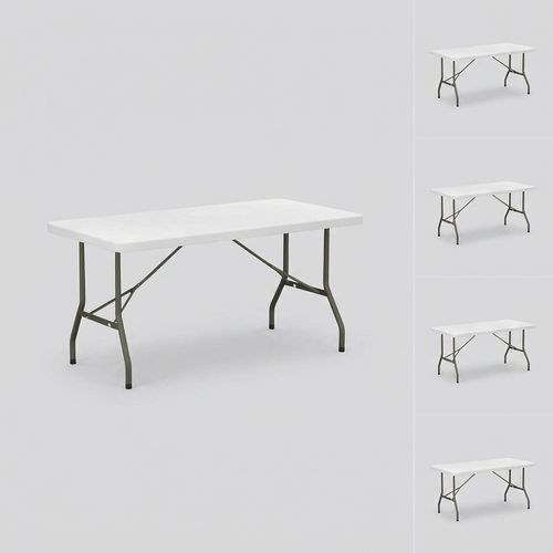 30 by 60-Inch White Heavy-Duty Folding Tables, 5-Pack