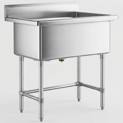 16-Gauge Stainless Steel Commercial Utility Sink with Backsplash